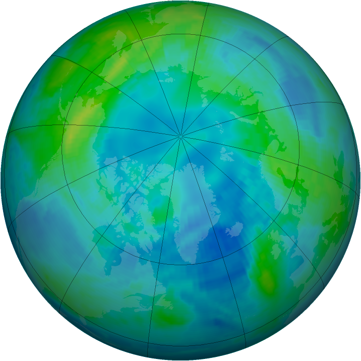 Arctic ozone map for 17 October 1997